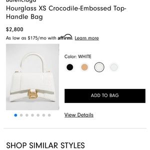Balenciaga
Hourglass XS Crocodile-Embossed Top-Handle Bag